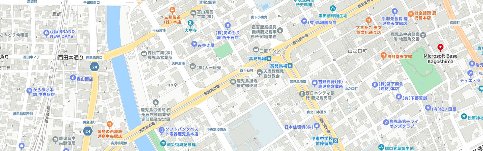 Microsoft Base 鹿児島 のアクセスマップ